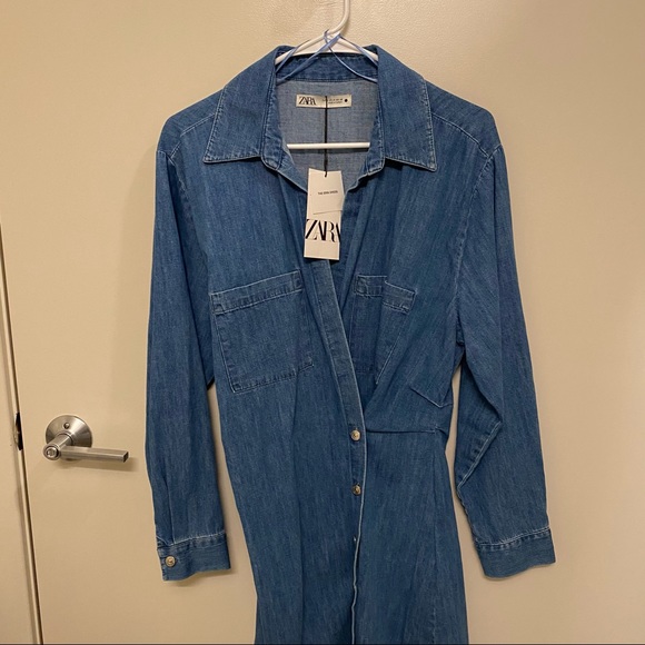 Zara Denim Wrap Dress - Picture 7 of 8